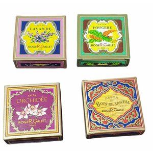 Roger & Gallet Soap Set France Fougere Lavender Orchid Sandalwood VTG Set Of 4